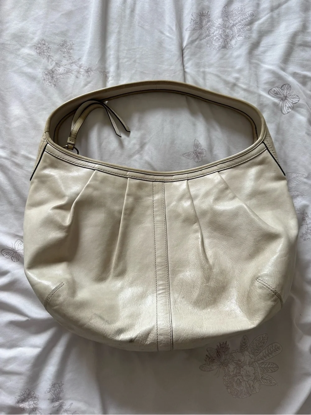 Coach | Vintage Ergo Pleated Hobo bag in cream leather